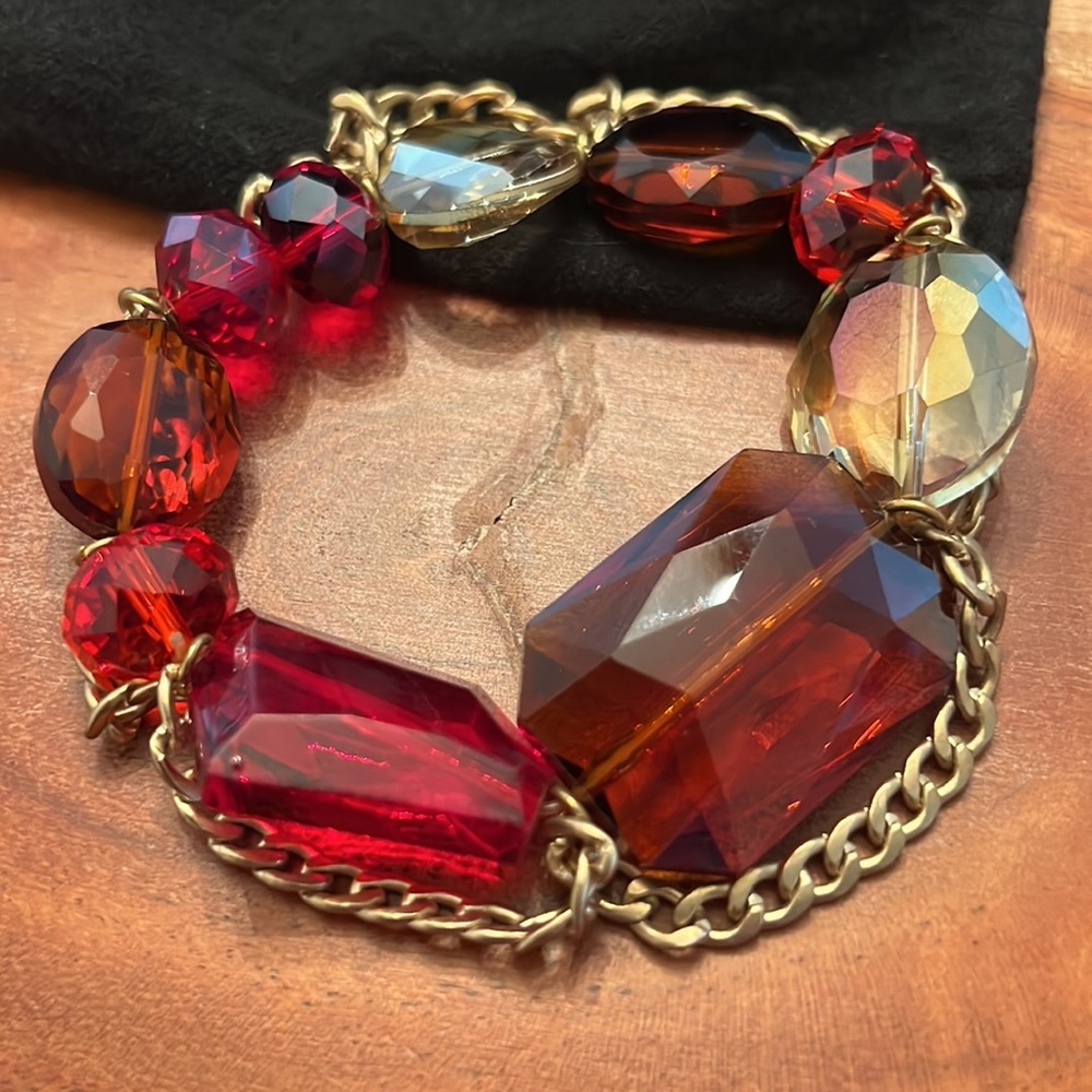 Cache Red Gemstone Beaded Bracelet - image 4